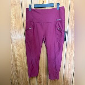 Eddie Bauer burgundy Active cropped Leggings